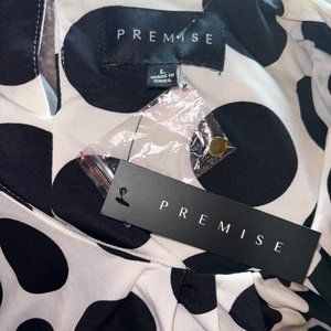 NWT Premise Tank Top Black and White Polka Dot. Size Large